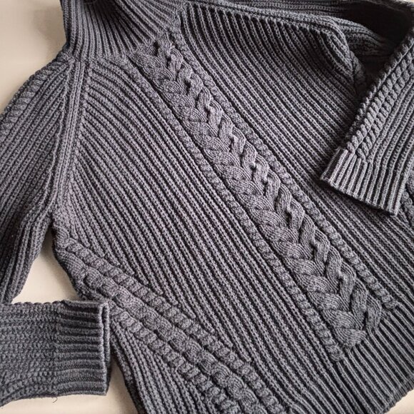 Lululemon Bring The Cozy Chunky Cotton Cable Knit Sweater, Black Turtleneck - Picture 11 of 16